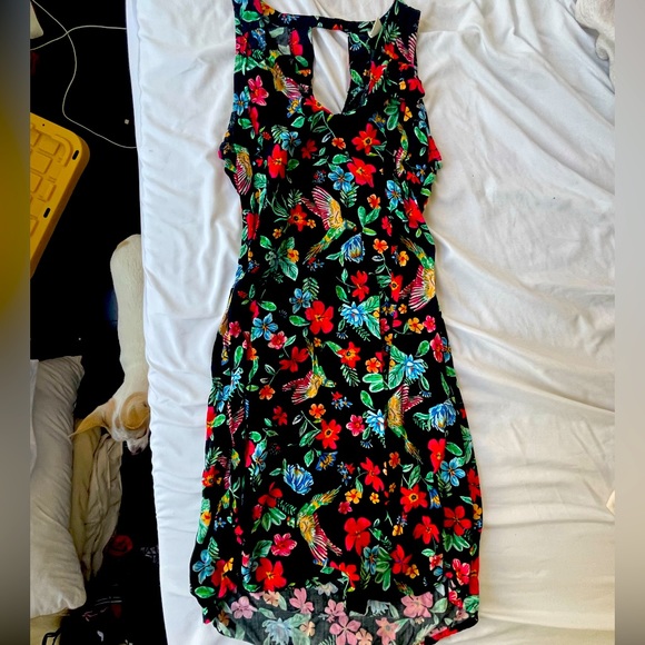 OLD NAVY RAINFOREST PRINTED MID DRESS - Picture 1 of 4